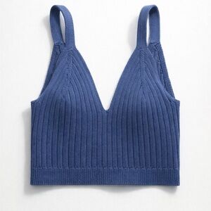 Aerie Blue Ribbed Crop Top